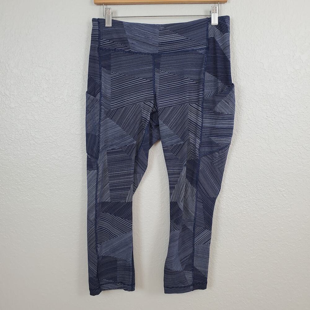 Lululemon Leggings Womens Size 10 Speed Up Crop 21" Etch Hail Midnight Navy Run